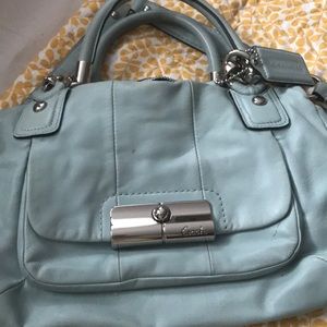 Light blue coach handbag